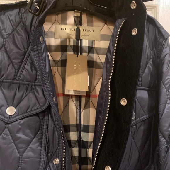 BURBERRY MEN’S GRANSWORTH NAVY BLUE DIAMOND NOVA CHECK COAT - Picture 3 of 15